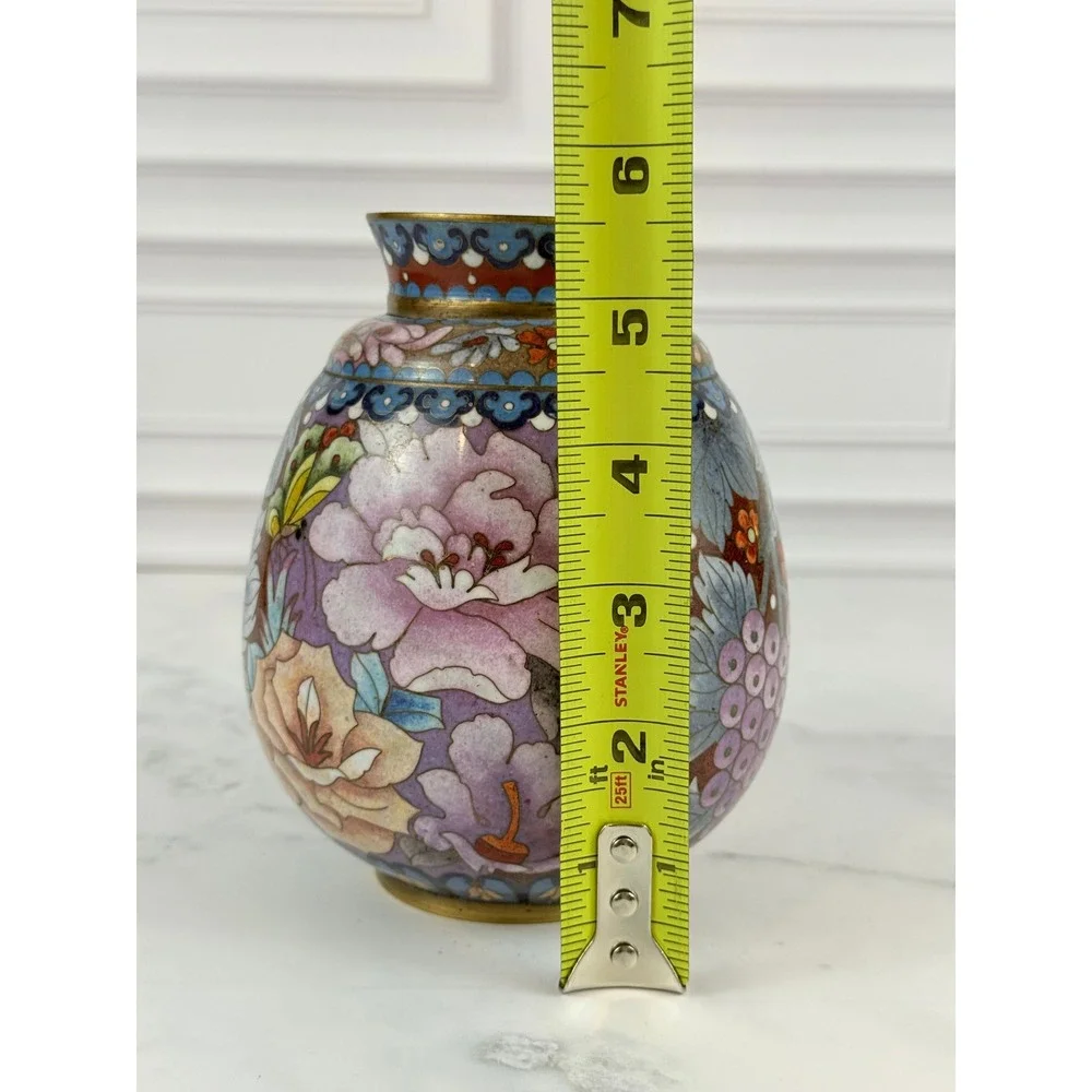 Vintage Brass Chinese Cloisonné 5 1/2